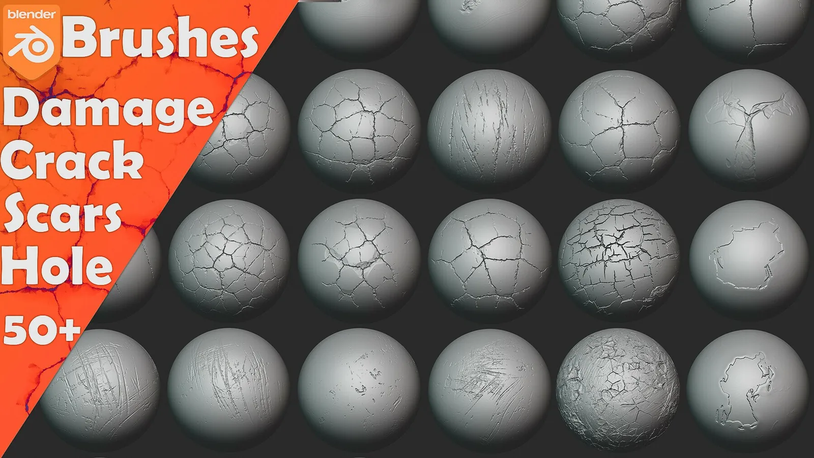 Damage Brushes For Blender. Asset Browser.