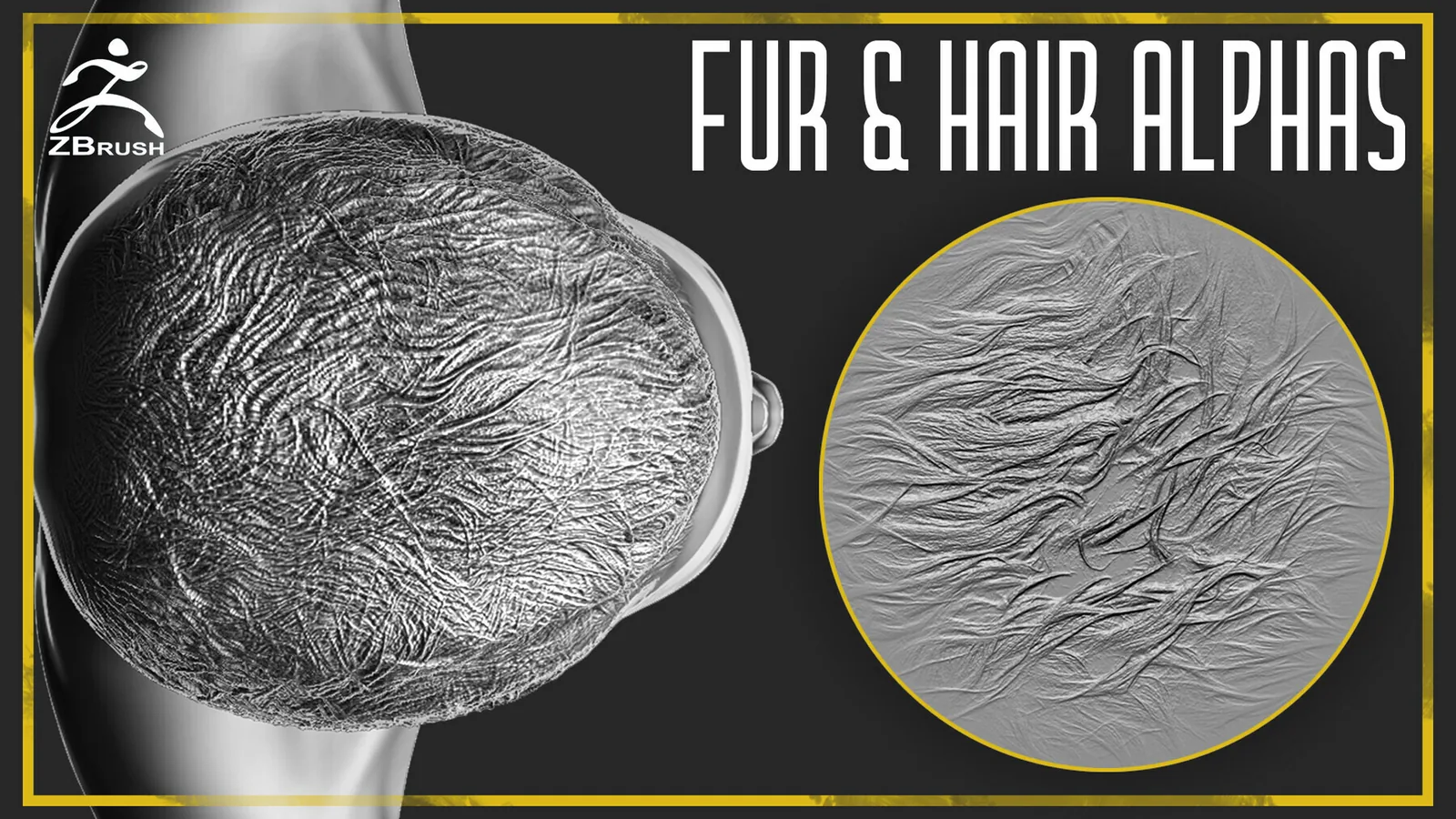 100+ Fur and Hair Alphas and Brush Bundle preview 3