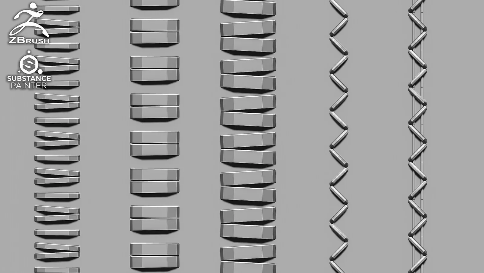 15 IMM Stitches Brush Vol.2 for Zbrush and Substance (+ PSD, OBJ) preview 2