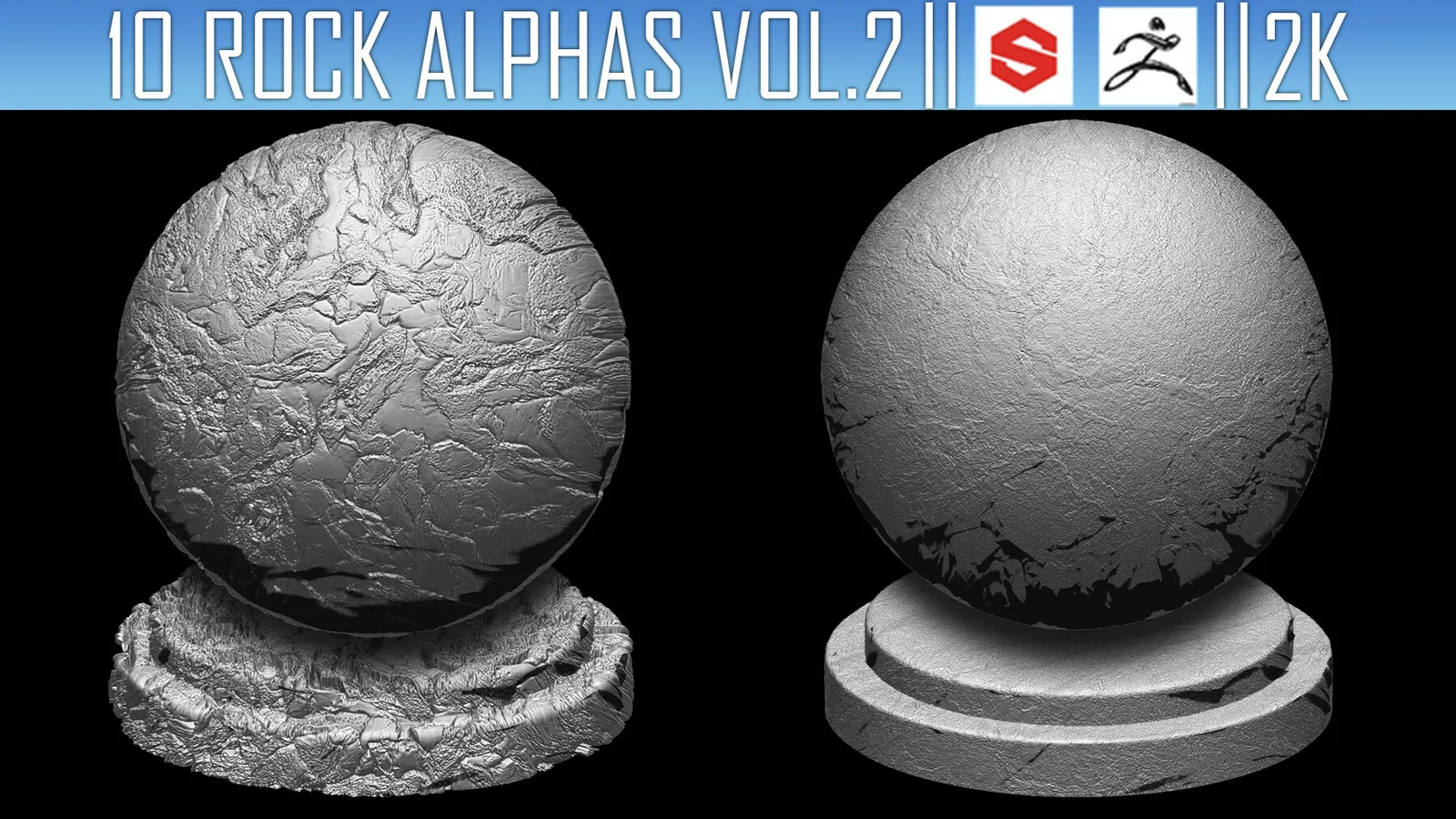 10 Rock Alphas Vol.2 (ZBRush, Substance, 2K) preview 2