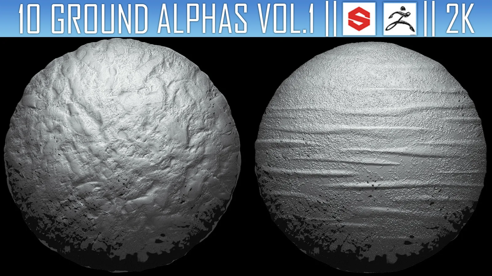 10 Ground Alphas Vol.1 (ZBrush, Substance, 2K) preview 3