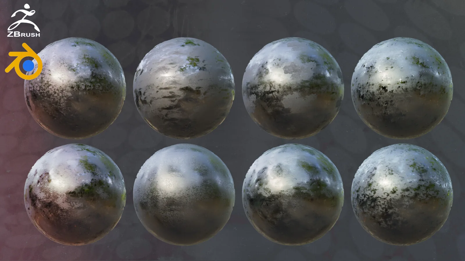 30 Metal Rusty Alphas for Zbrush, Blender (Stencil Imperfection Seamless) preview 1