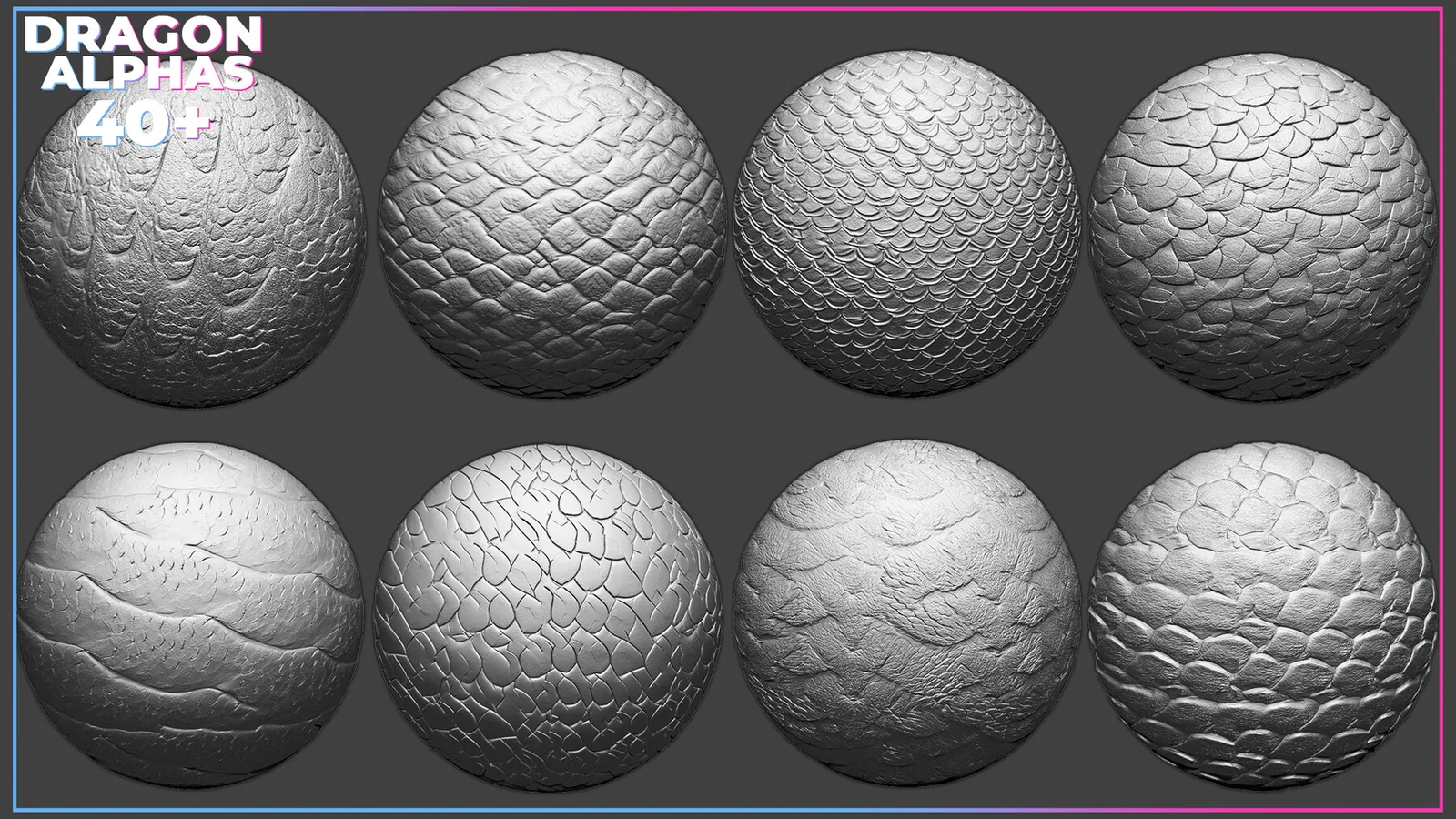 40+ Dragon Skin Tileable Alphas for ZBrush vol.3 preview 3