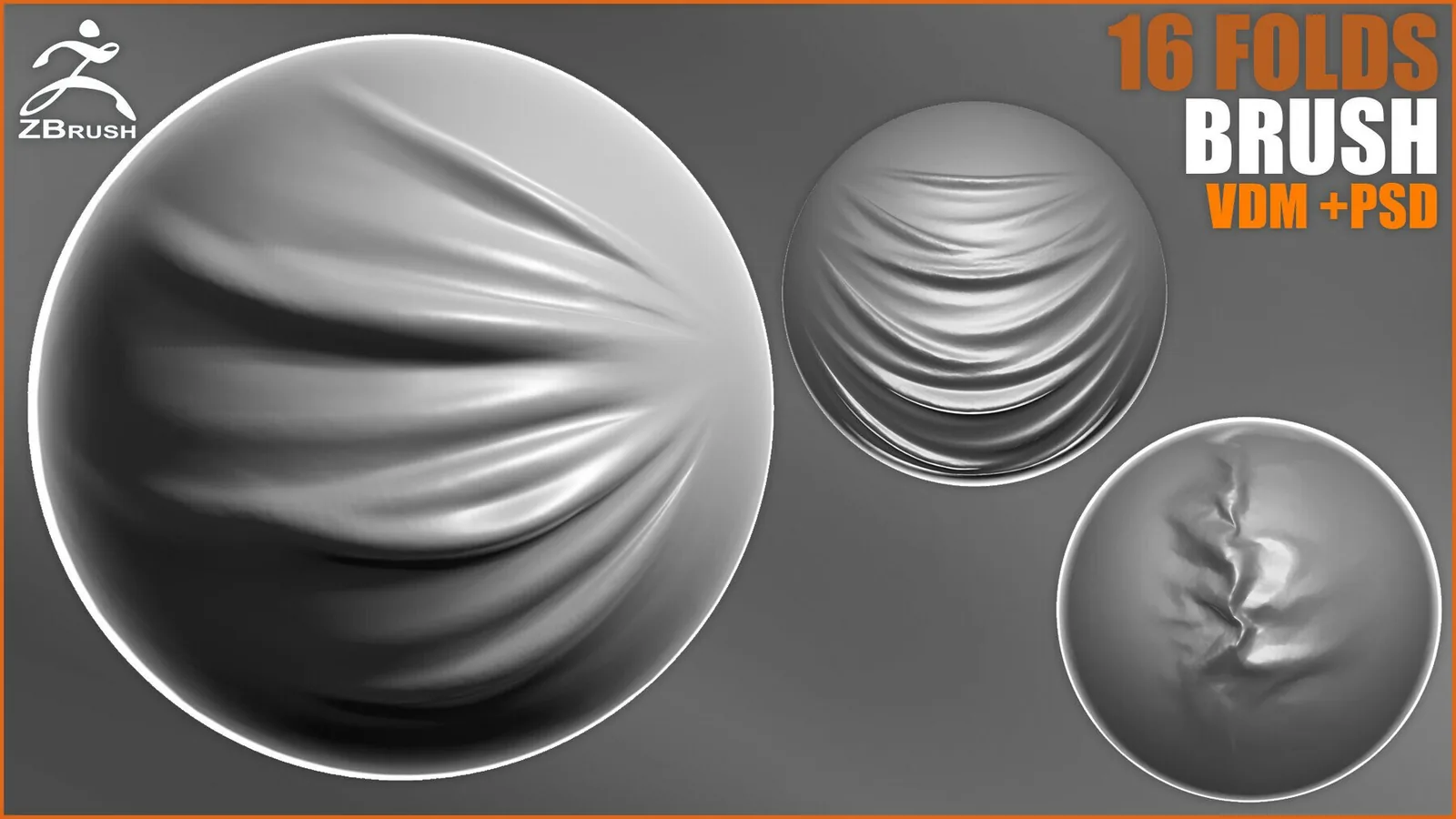 16 Folds Brush for ZBrush (VDM + PSD)