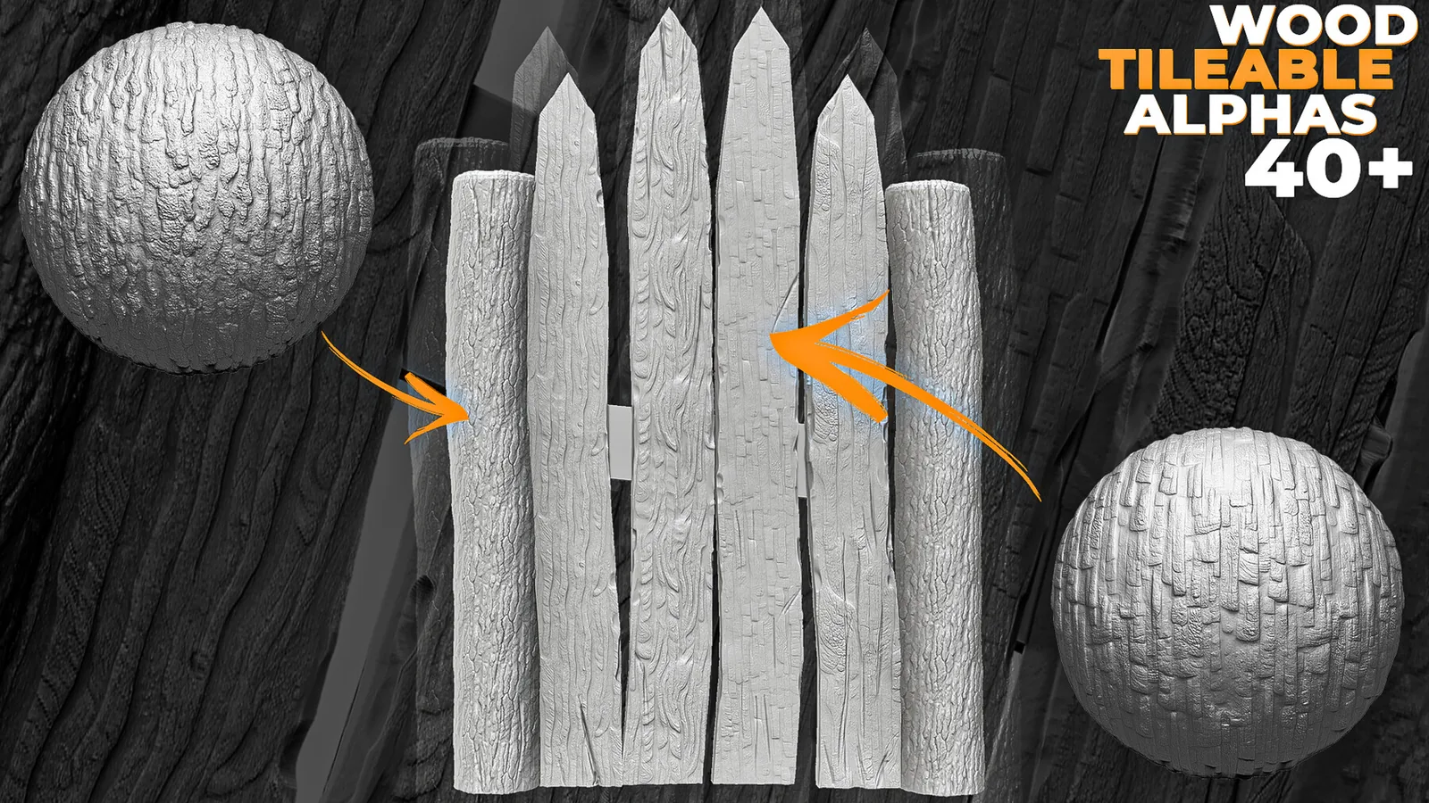 Wood Tileable Alphas Vol.7 (ZBrush, Substance) preview 1