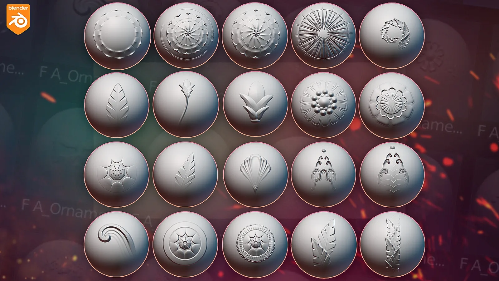 Blender Ornaments Brushes. Asset Browser. preview 2
