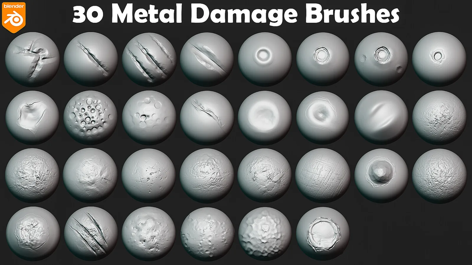 Metal Damage Brushes for Blender. Asset Browser. preview 1