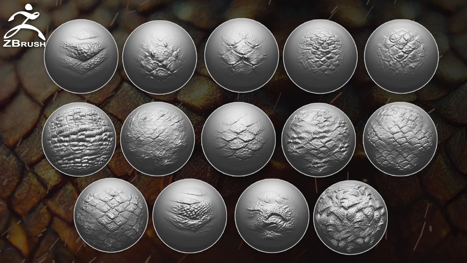 50+ Dragon Skin Alphas for ZBrush (Bonus: 3 Free Alphas) preview 2