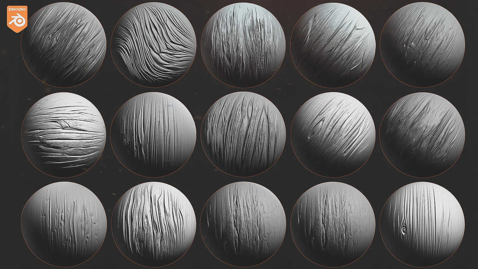 Blender Wood Sculpting Brushes vol.2. Asset Browser. preview 2