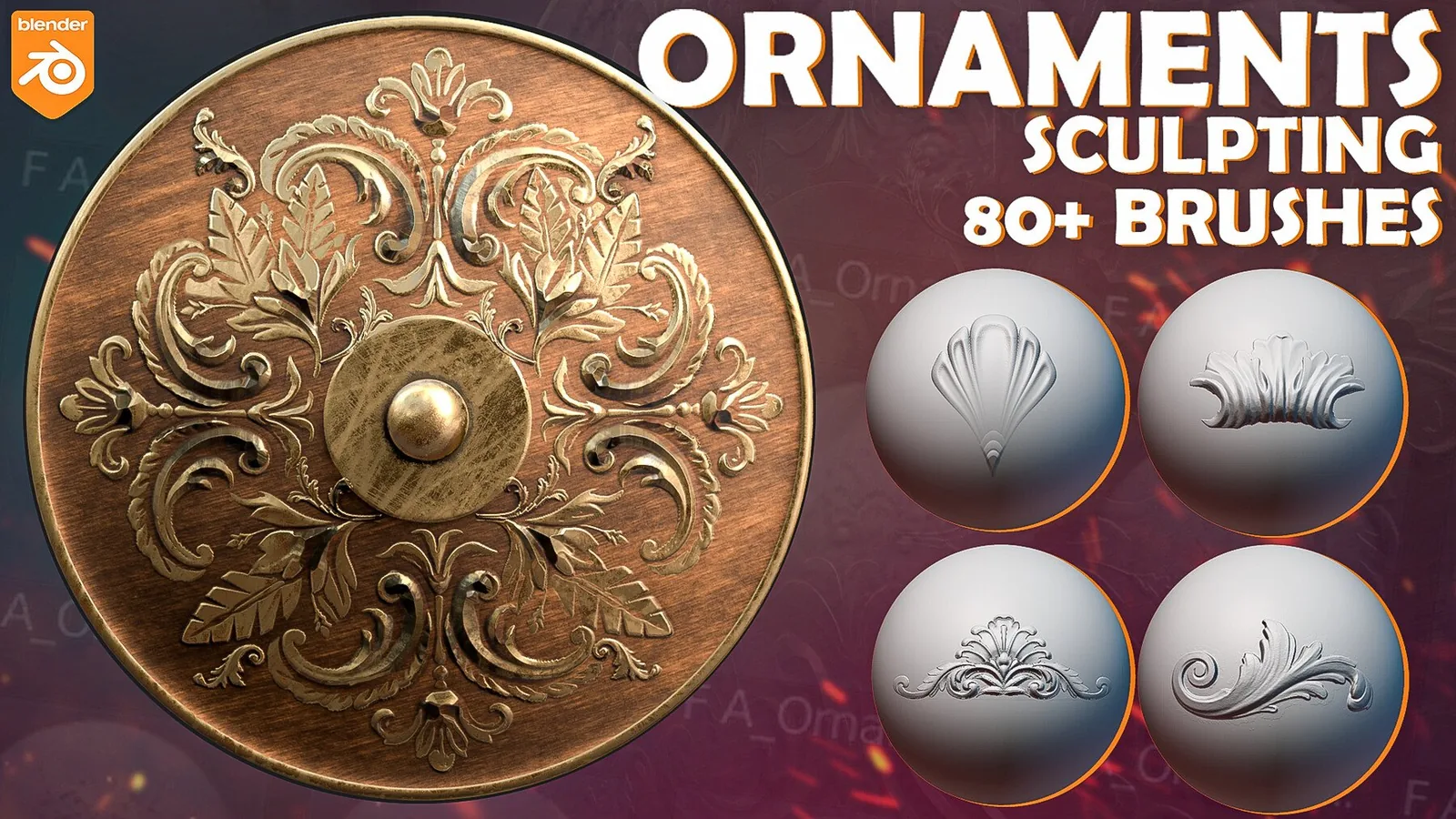 Blender Ornaments Brushes. Asset Browser.