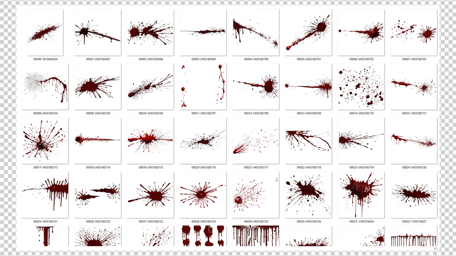 Blood Cut Outs. PNG Photo Pack preview 2