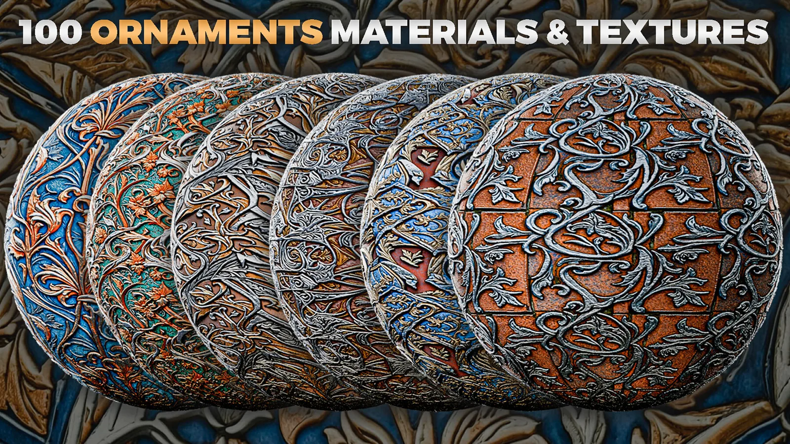 Ornaments PBR Materials and Textures for Blender