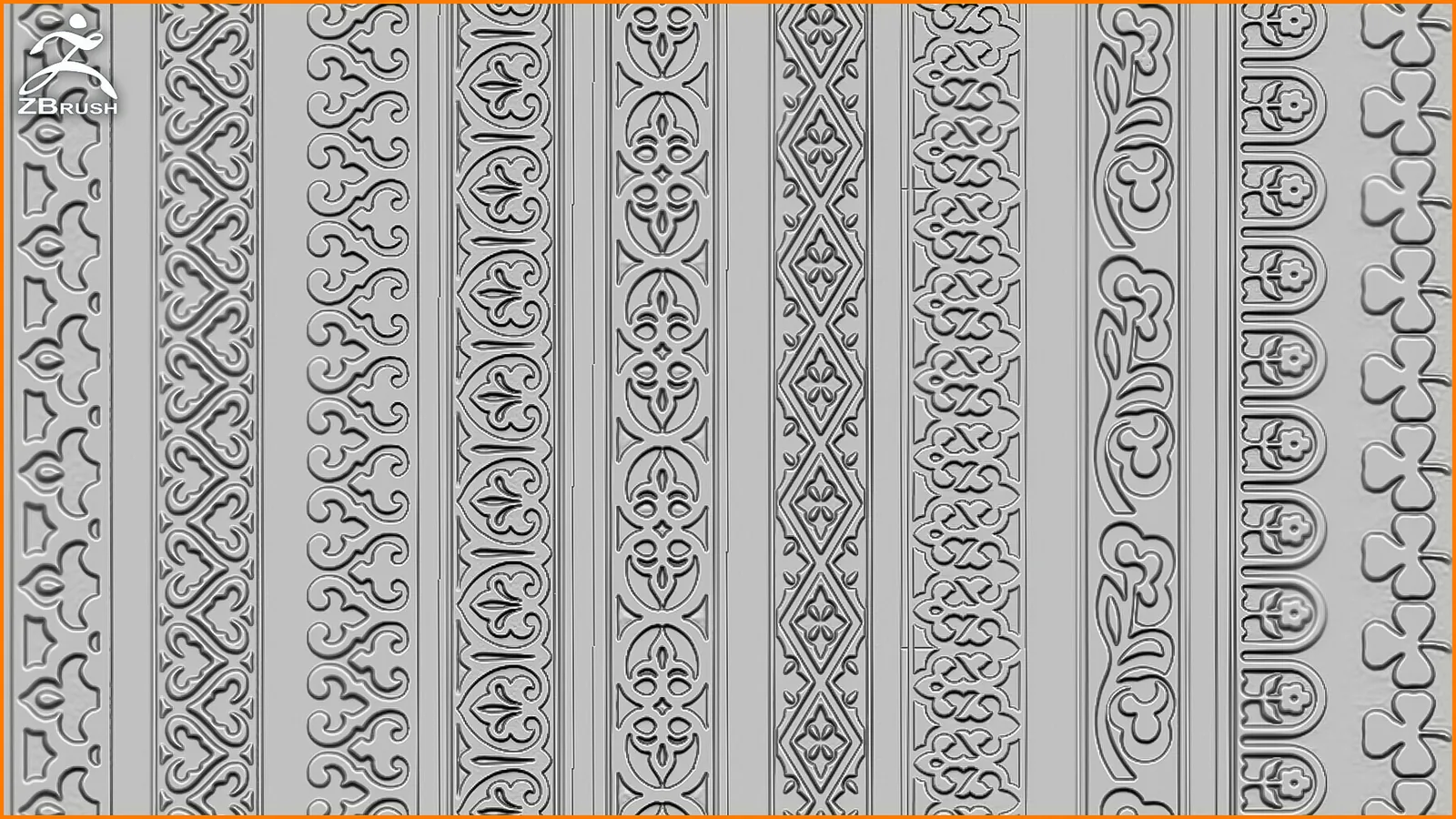 Ornaments Brush for ZBrush vol.2. preview 1