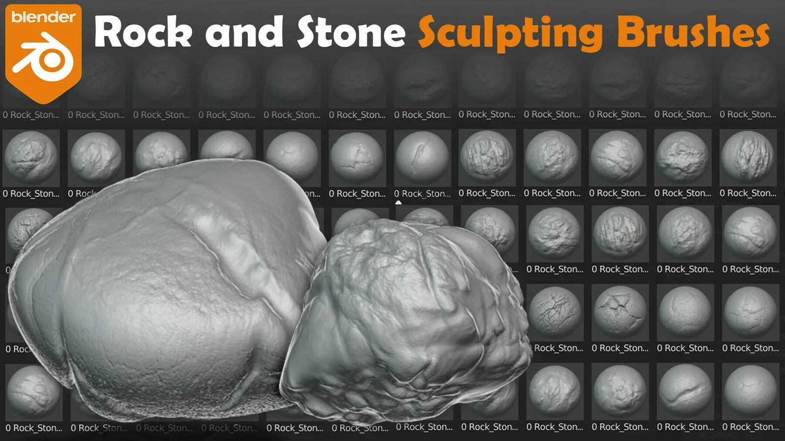 Rock And Stone Brushes For Blender. Asset Browser.