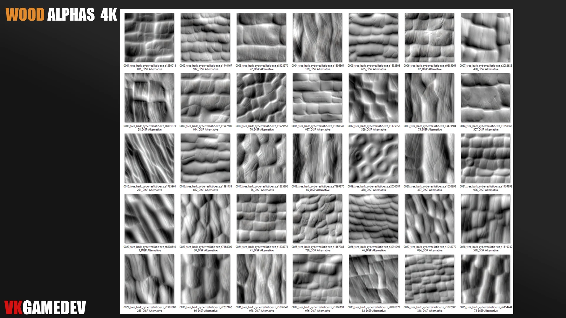 Wood Seamless Alphas Displacement Maps for ZBrush & Blender preview 3