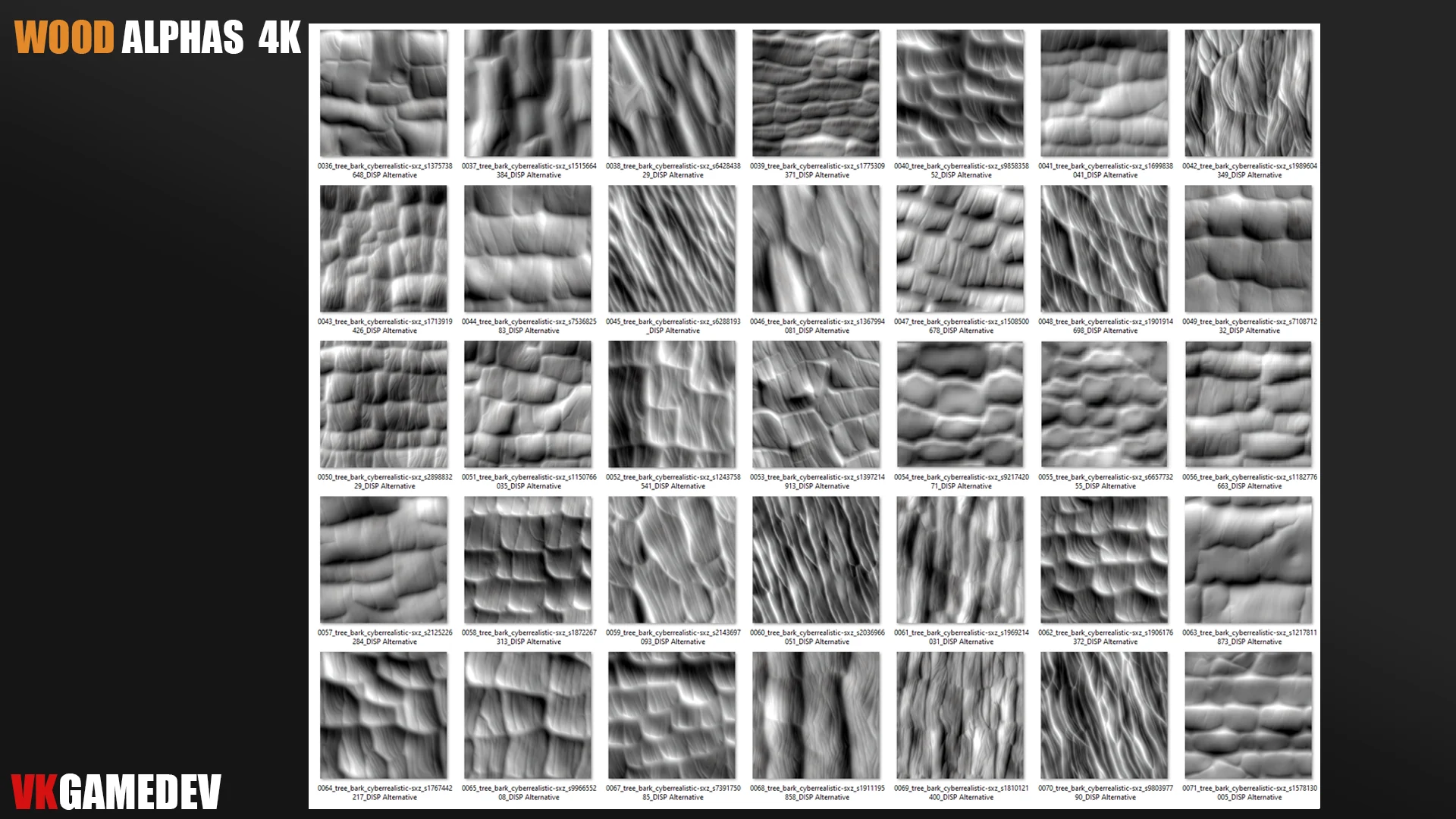 Wood Seamless Alphas Displacement Maps for ZBrush & Blender preview 4